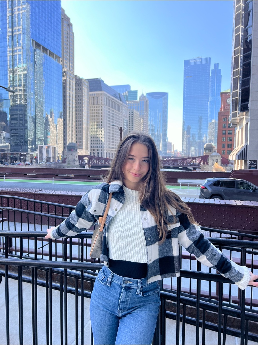 ZAFUL black and white plaid cropped jacket